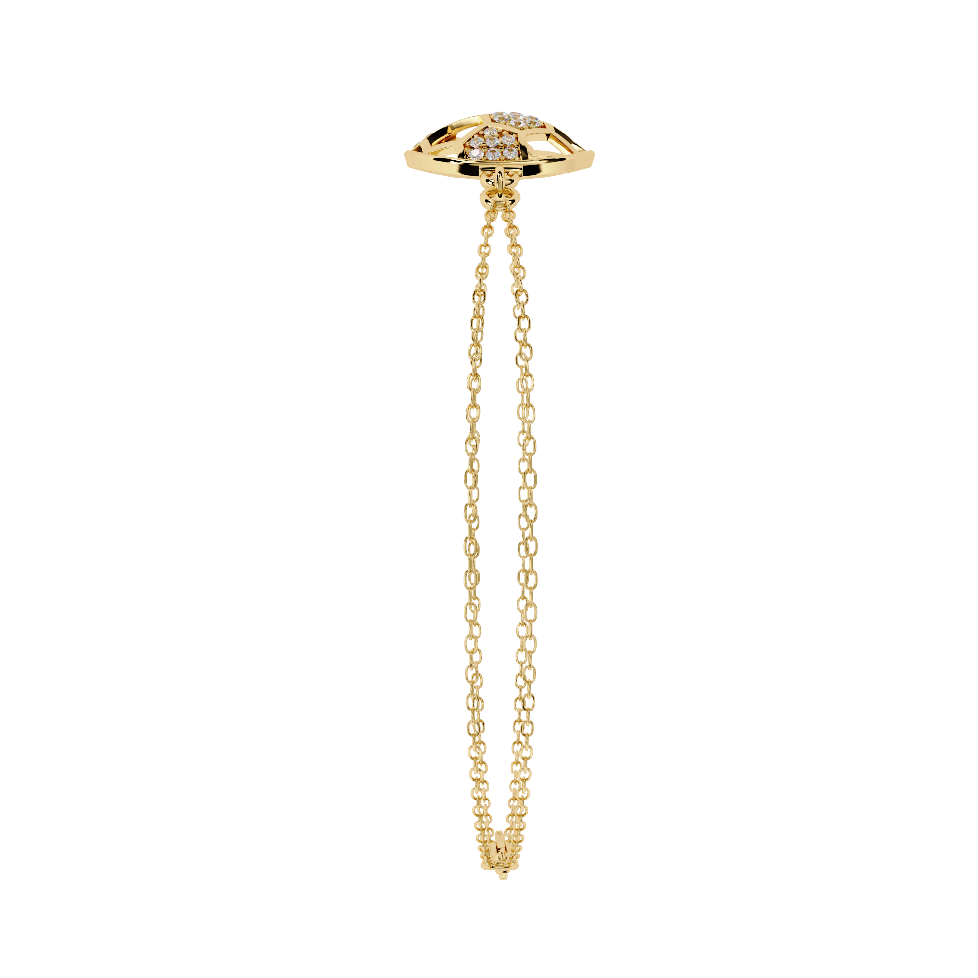 Solitairekart 0.2ct Natural Diamond-Studded Soccer Ball Bracelet-HI Color, VS-SI Clarity